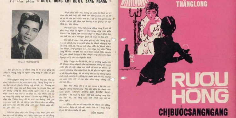 Bài báo viết năm 1965, giới thiệu nhạc sĩ Thăng Long và ca khúc “Rượu hồng chị bước sang ngang”