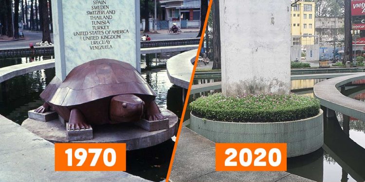 Hình ảnh Sài Gòn xưa và nay chụp cùng 1 vị trí: Hồ Con Rùa