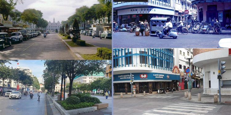 Hình ảnh so sánh đường Sài Gòn xưa và nay với cùng một góc ảnh – Phần 3: Đại lộ Nguyễn Huệ