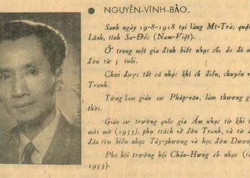 Bài phỏng vấn nhạc sư Vĩnh Bảo năm 1963 về thể loại “quốc nhạc” (nhạc dân tộc cổ truyền)