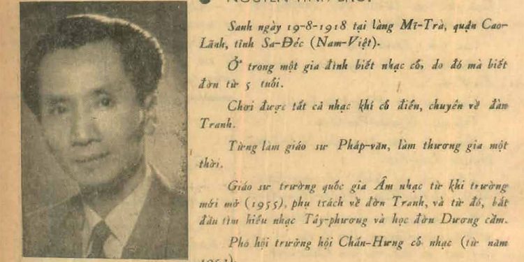 Bài phỏng vấn nhạc sư Vĩnh Bảo năm 1963 về thể loại “quốc nhạc” (nhạc dân tộc cổ truyền)