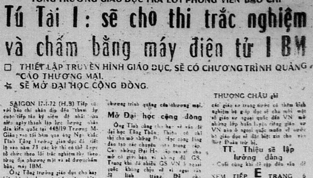 “Kỳ thi Tú tài IBM” ở Sài Gòn năm 1974 – Lần đầu tiên và cũng là lần cuối cùng